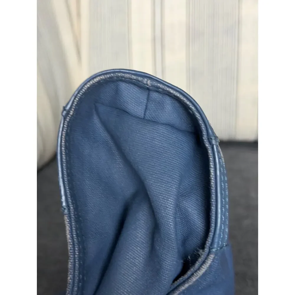 Tory Burch Ella Patent Leather Small Nylon Tote Blue